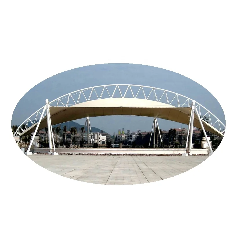 Spanish Open Festival Modern Done Metal Steel Pipes Prefabricated Square Hexagon Shade Sun Structure for Car and Plant