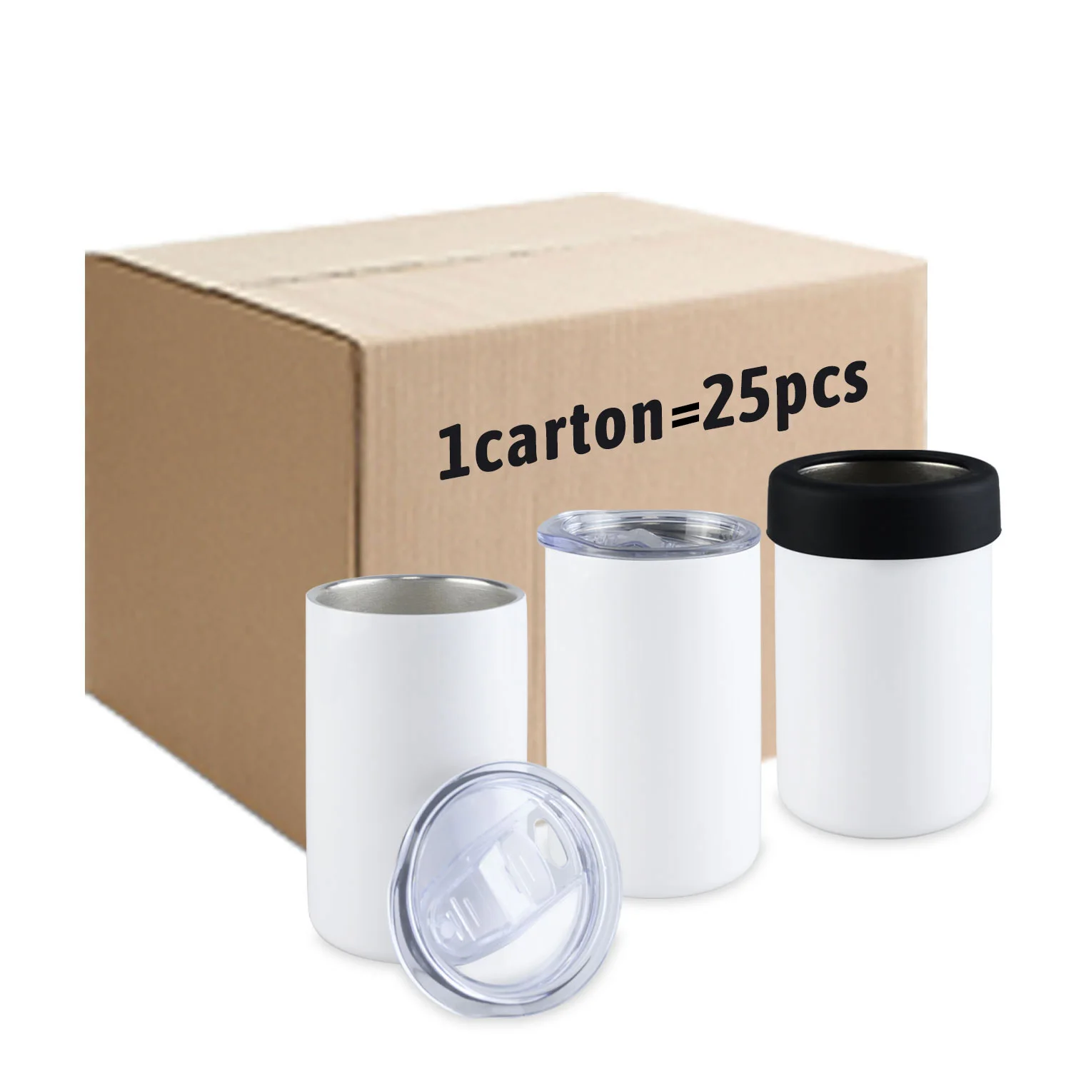 us warehouse free shipping stainless steel double wall blanks small can insulator 12oz skinny can cooler sublimation