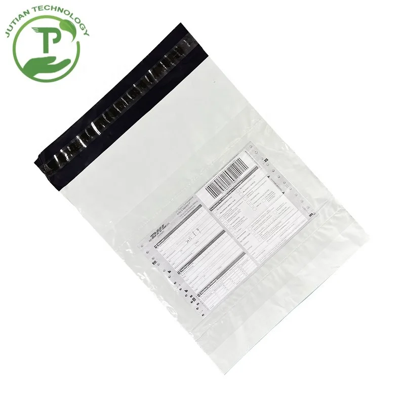 polymailer ship mailing shipping bags with Air waybill Pouch custom logo mailer plastic bags with pocket