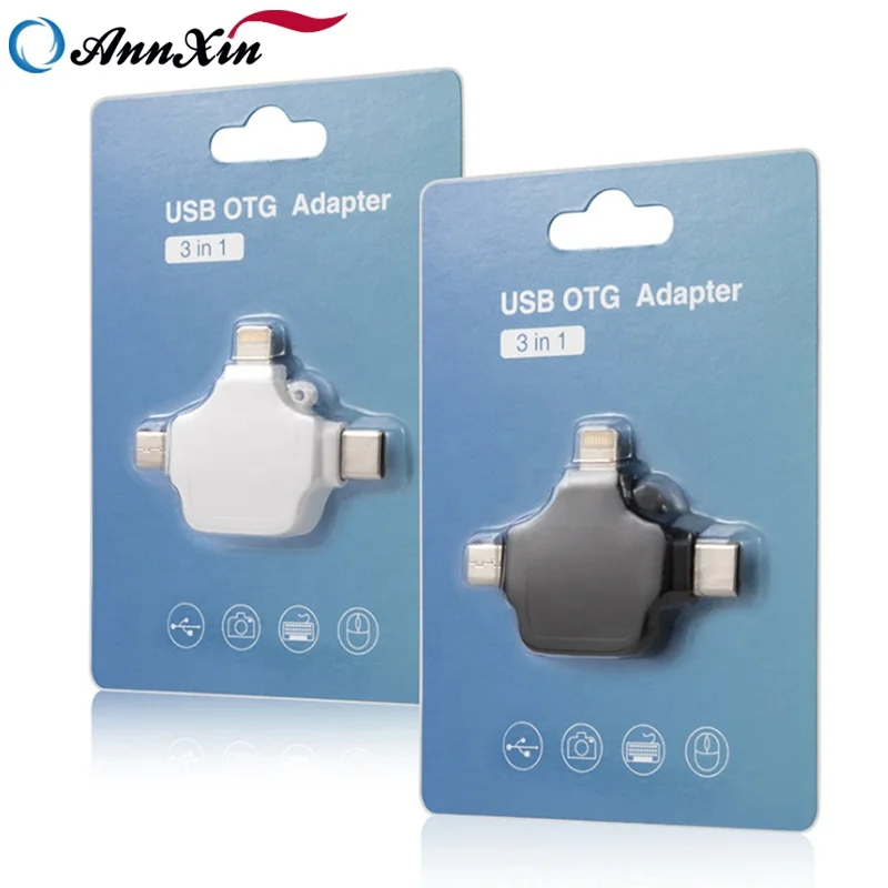  Высококачественный usb otg адаптер 3 в 1 с зарядным портом для Android
