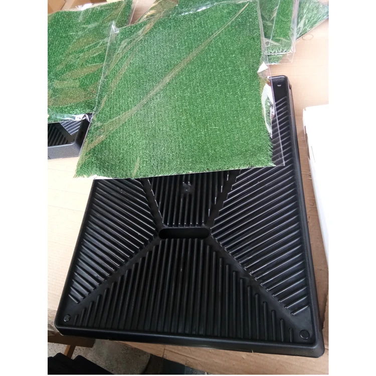 Portable Indoor PP Plastic Potty Tray Park Corner Dog Mat Cleaning Trainer Washable Pet Dog Toilet With Grass