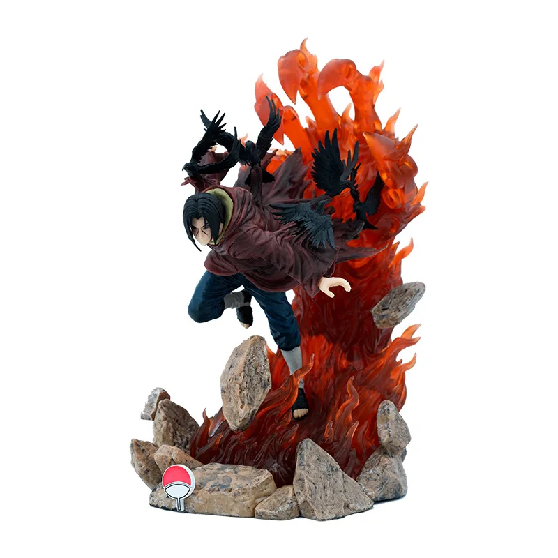 Anime Shippuden Itachi PVC Action Figure GK Uchiha Itachi With Crow Collectible Model Toy 28cm