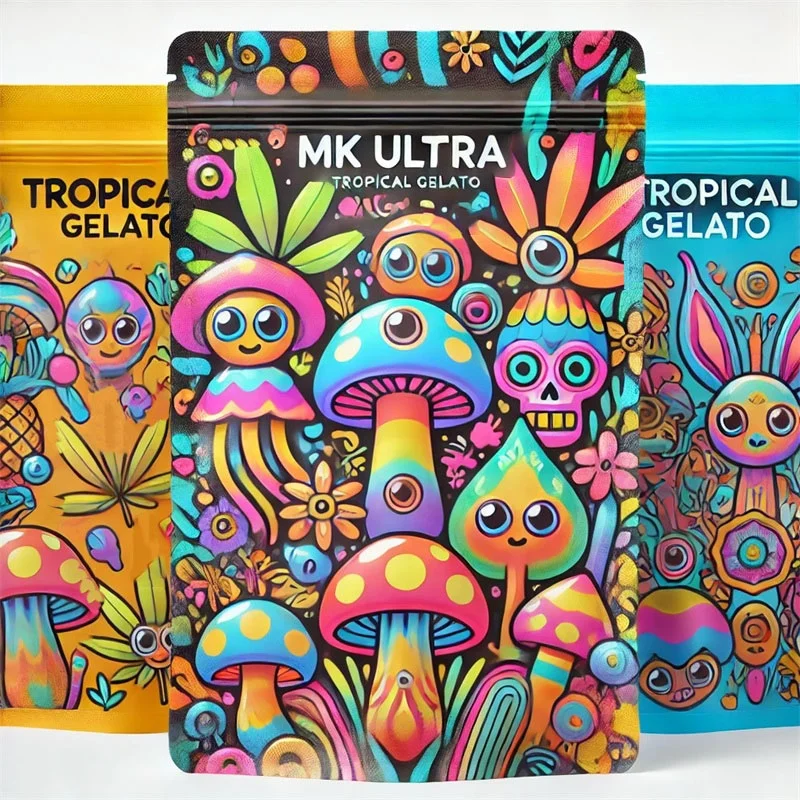 Child Resistant Zipper Stand up Pouch Bag 3.5g Smell Proof Custom Packaging Mylar Bag with Inside Printing