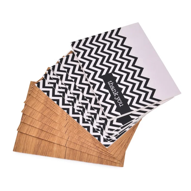 Recycled Material Paper Personalised Design Customised Thank You Celebrate 10 Piece Per Set Greeting Card With Envelope And Box