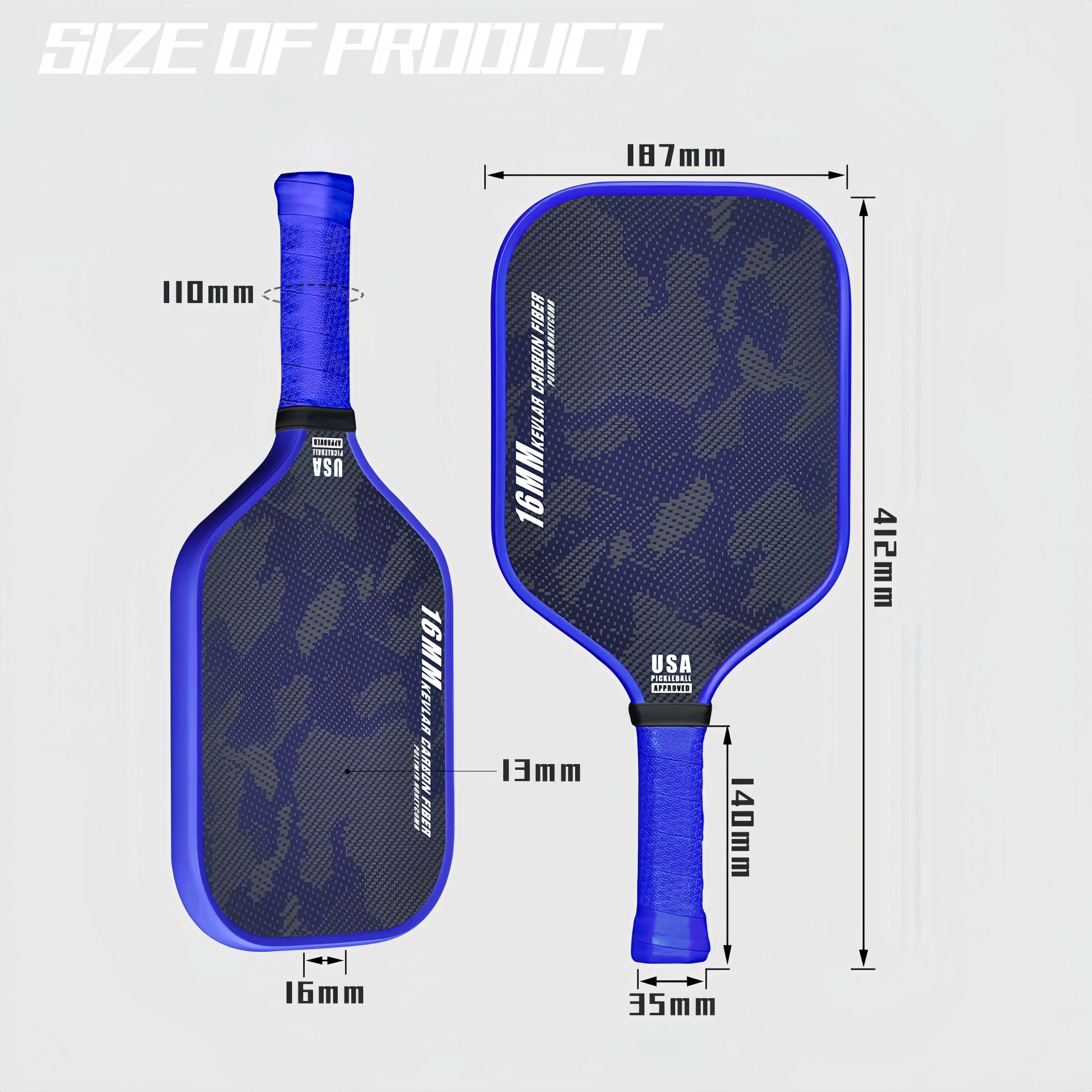 Pickleball Paddles одобренный USAPA профессиональный графитовый набор Paddle/Набор лопастей полипропиленовый сотовый сердечник