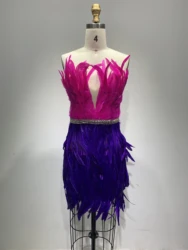 Женское вечернее платье с перьями, модельное дизайнерское платье знаменитости для выпускного вечера