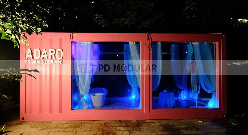 prefab modern portable swimming pool container underground inground with massage hot tube spa jets