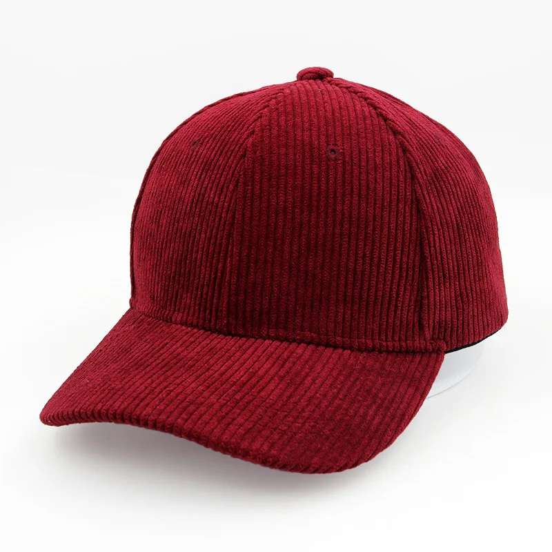 Factory Wholesale 6 Panel Corduroy Hat Plain Baseball Cap Mix Colors