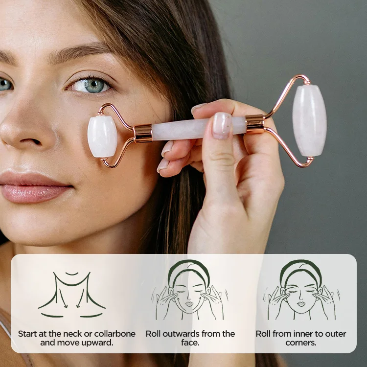 Jade Rroller и Gua Sha массажный инструмент зеленый розовый КВАРЦЕВЫЙ ролик для тела здоровый 100% натуральный нефритовый женщин