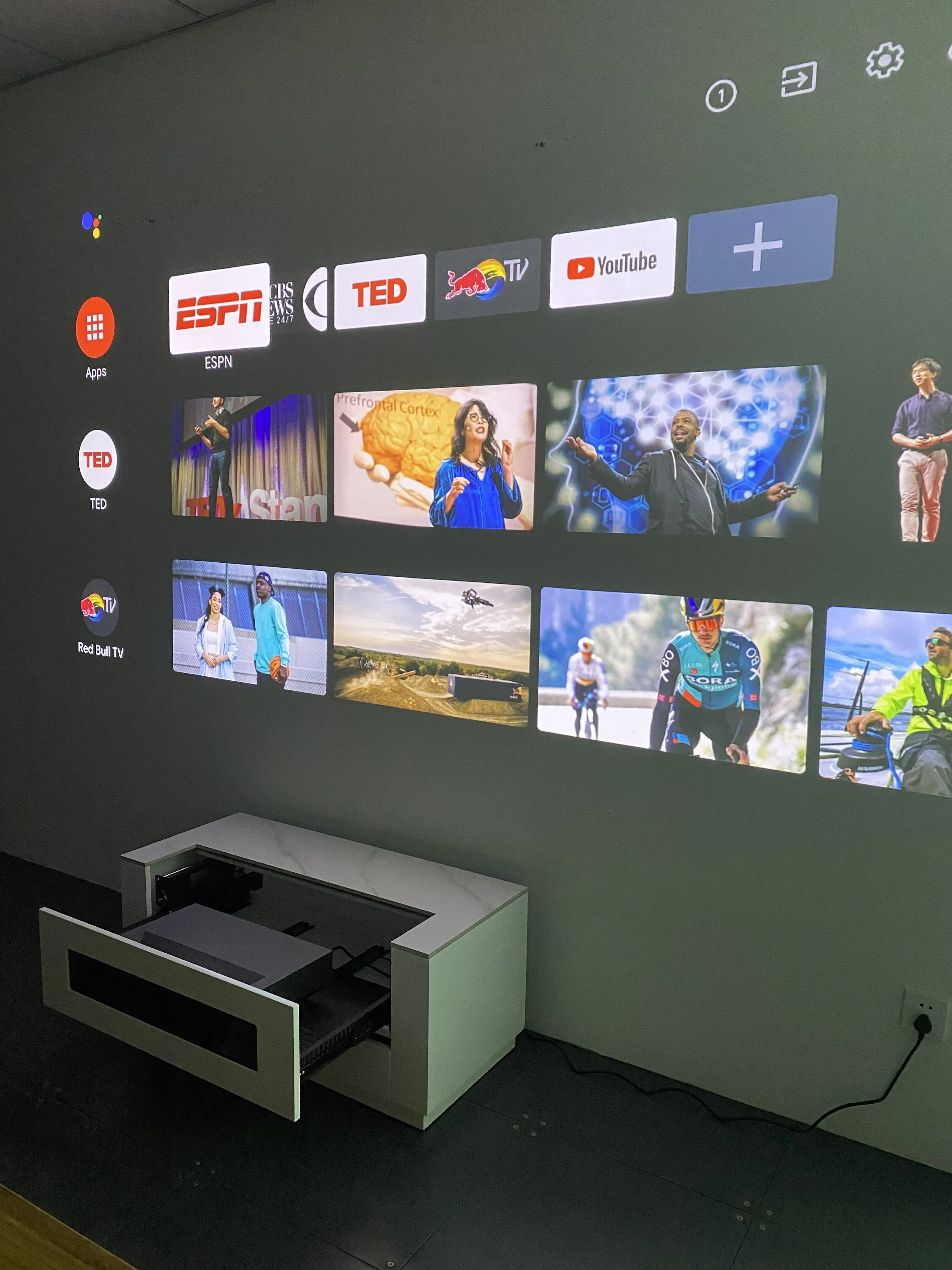 New Material WUPRO custom TV ust projector intergrated cabinet stand For laser TV cabinet Home cinema smart tv stand