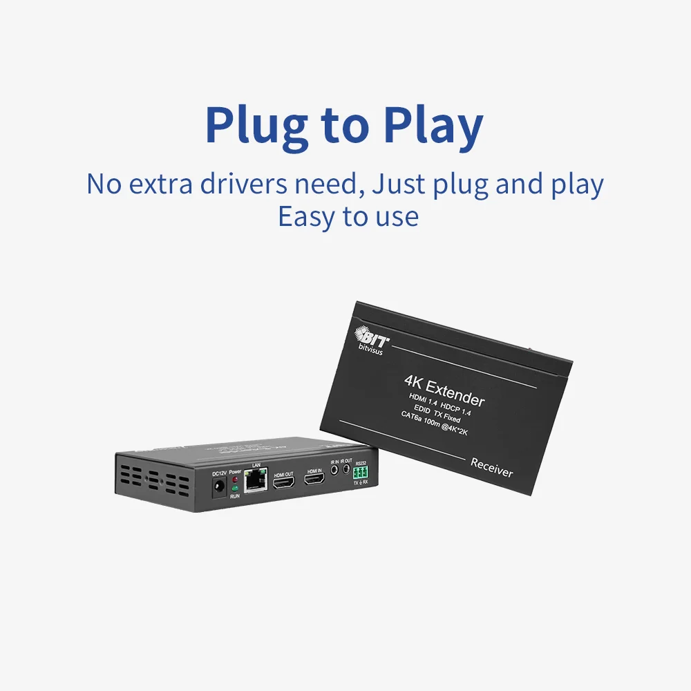 Hot Sale Support  HDMI 1.4 4K@30Hz 100M Easy Set up Transmitter and Receiver Extender