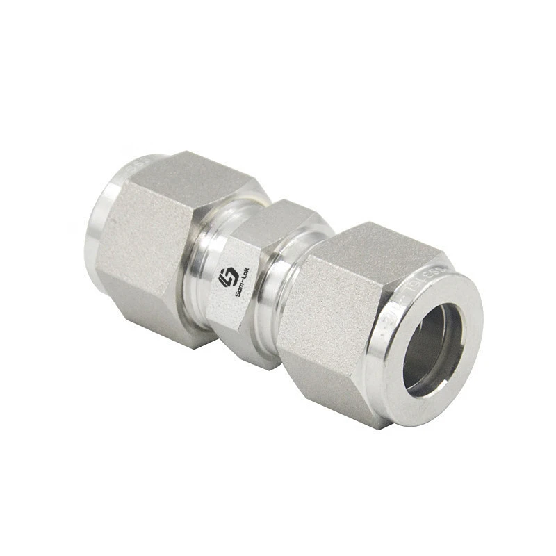 Swagelok type stainless steel double ferrule compression tube fitting