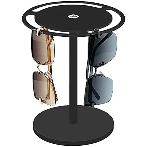 E-20240908-1 New Design 360 Rotating Acrylic Sunglasses Holder Stand Eyeglasses Display Rack Clear Glasses Tabletop Organizer