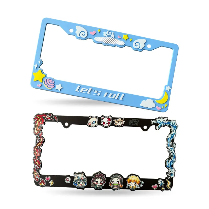 USA Standard Decorative Custom Cartoon Anime Car License Plate Frame License Plate Cover Wholesale Custom License Plate Frame