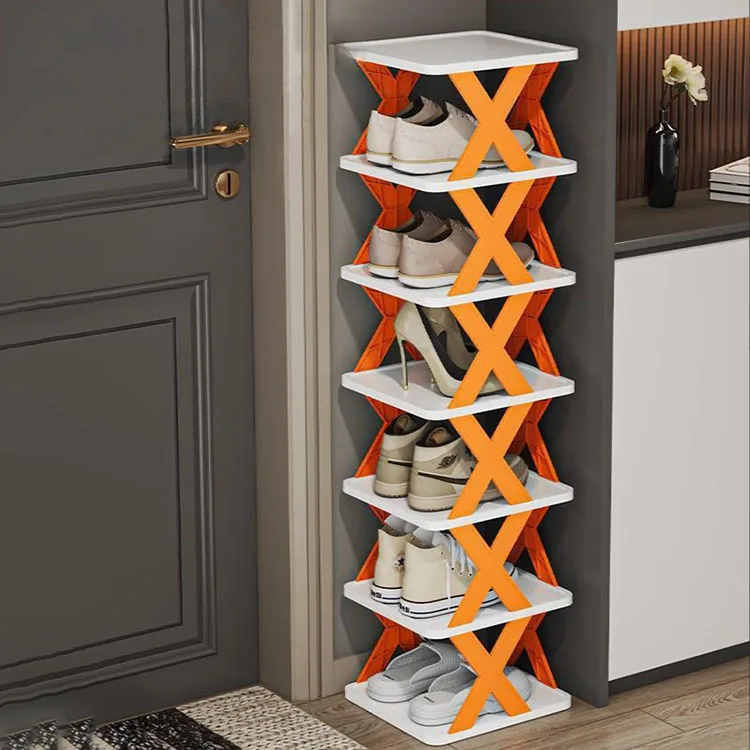 Sesame Entryway Multi-layer Shoe Rack Simple Easy To Assemble Household Foldable Plastic Shoes Holder