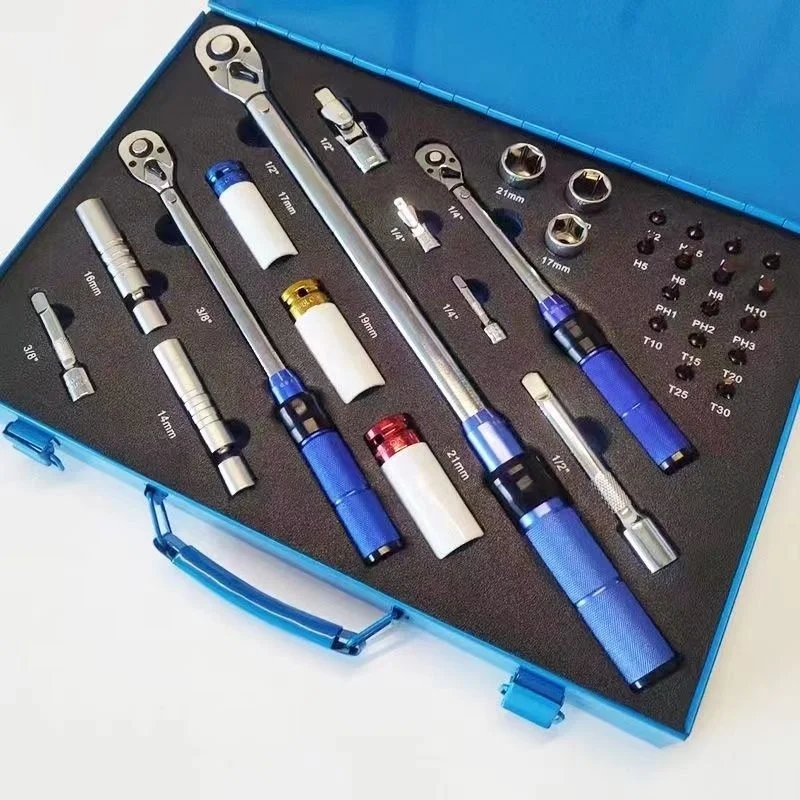 High-precision Preset Adjustable  Torque Wrench Auto Repair Tire Spark Plug Bicycle Torque Kilogram Torque Wrench Kit