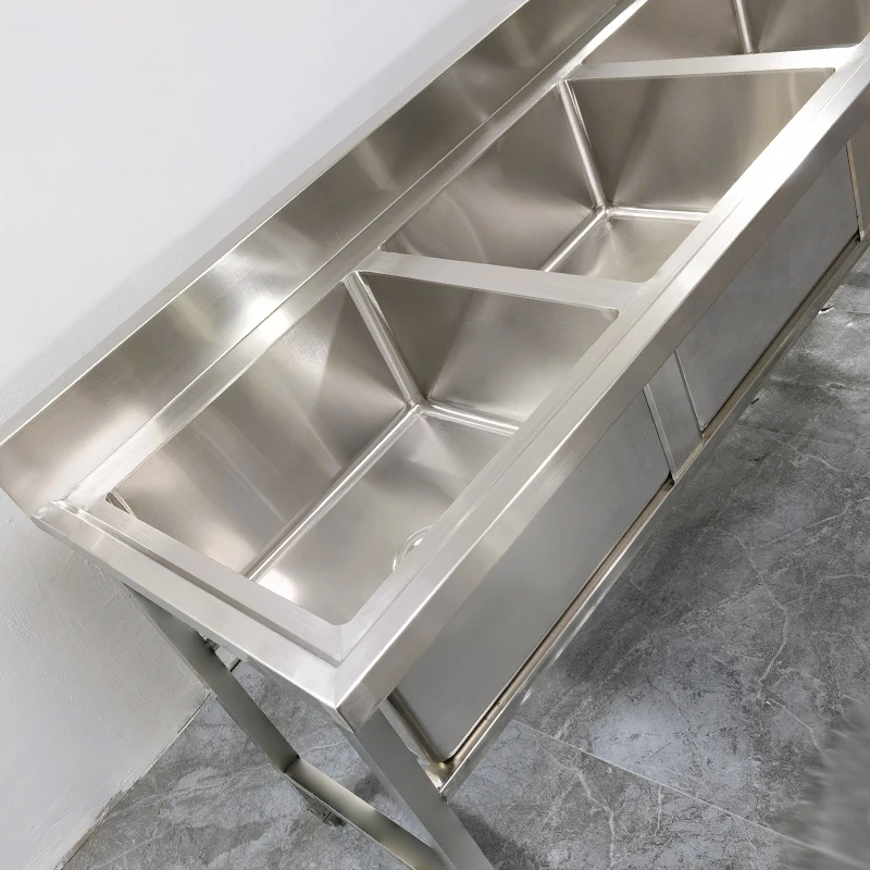 Commercial 304 kitchen stainless steel sink Hospital  hotel  Sink with Back Splash Wholesale