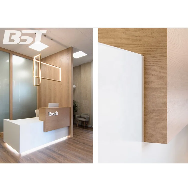 Luxury Design Wooden Decorate Dental Clinic Office Checkout Cashier Cash Counter Desk