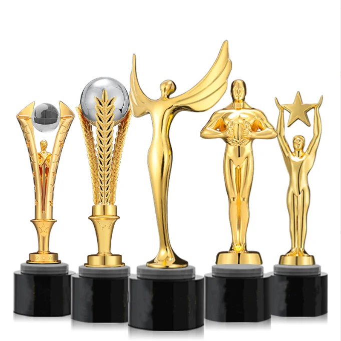 Manufacturer Custom Resin Electroplatel Metal Trophy Award Soccer Football Trophies Sports Cup