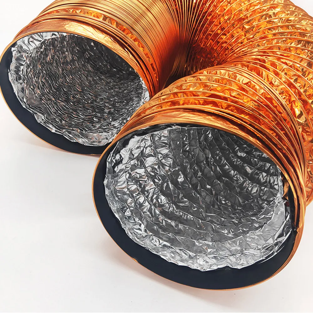 Алюминиевая фольга гибкий воздуховод для вентиляции воздуха выхлопной шланг сушилка вентиляционный огнестойкий