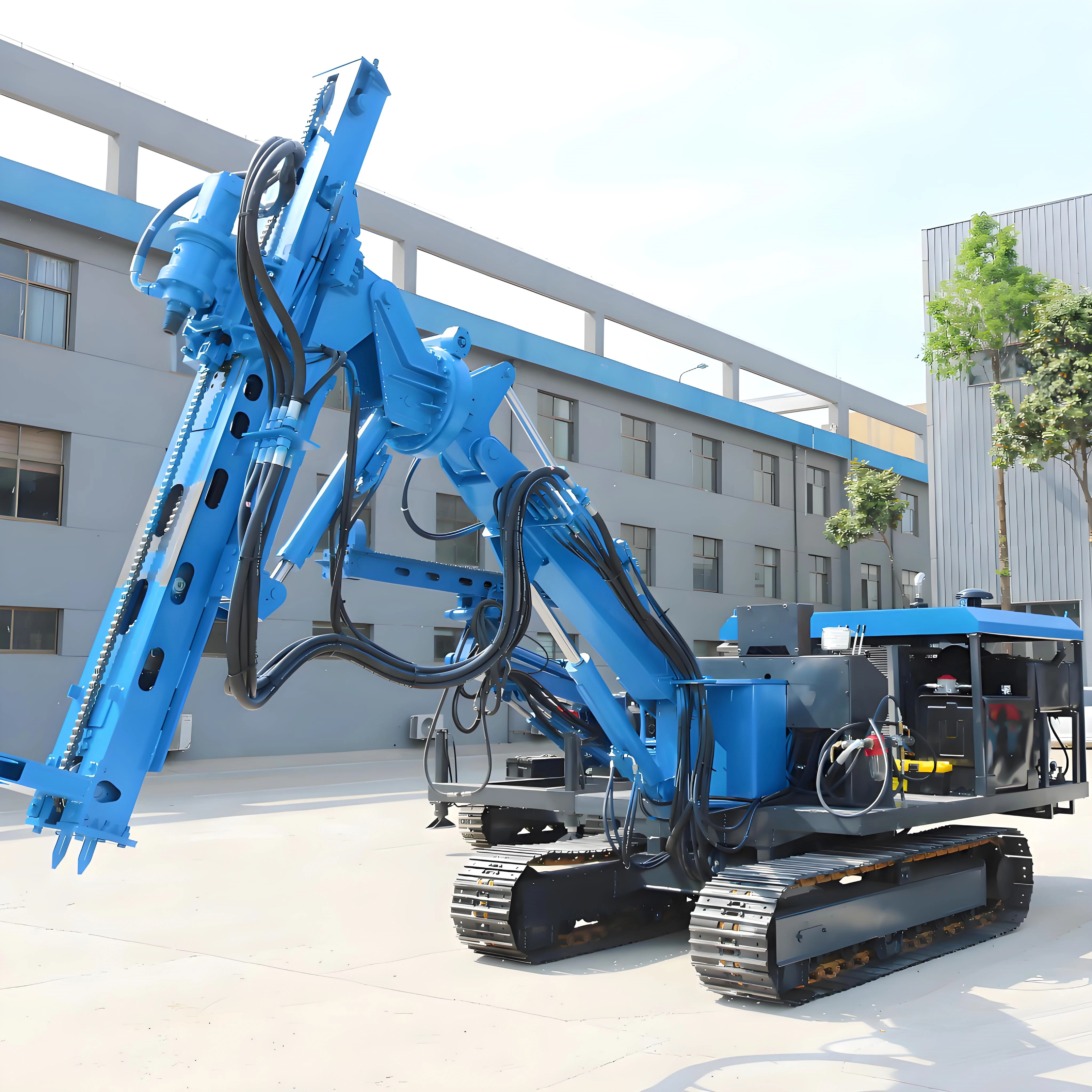 2024 Hot Selling Steel Crawler Tunnel Drilling Rig 360 ° Rotating Blasting Tunnel Drilling Rig can Drill Holes Horizontally
