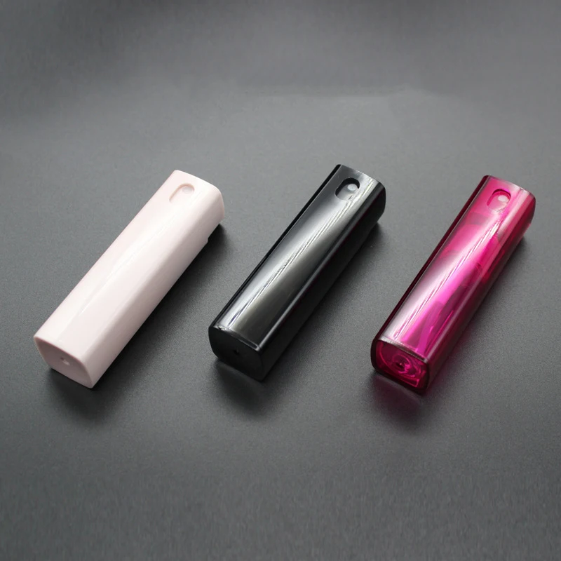 10ml refillable pocket square tube glass perfume plastic travel fine mist spray bottle