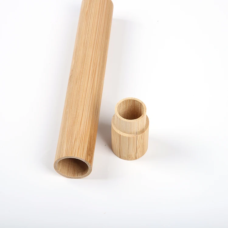 Eco-friendly natural bamboo tubes packaging adult kids bathroom travel toothbrush holder
