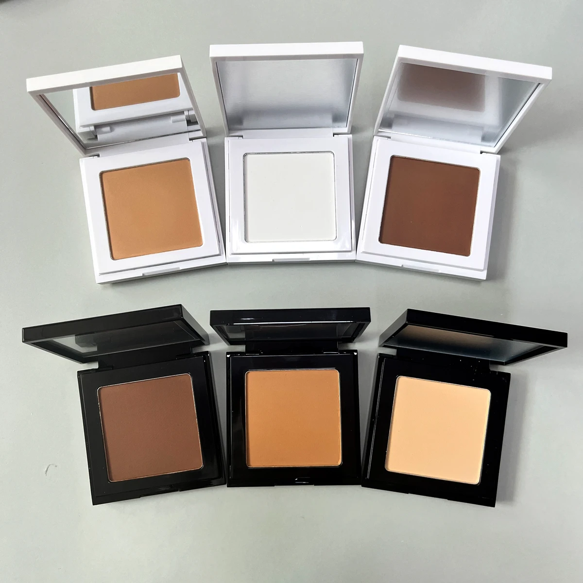 Wholesale no logo private label vegan matte pressed powder makeup setting powder palette
