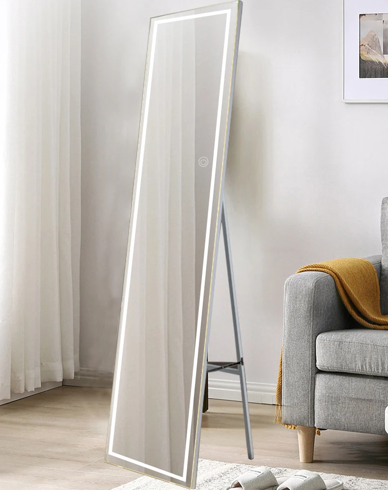 Home bedroom wall-mounted floor-to-ceiling three-dimensional led dressing smart mirror