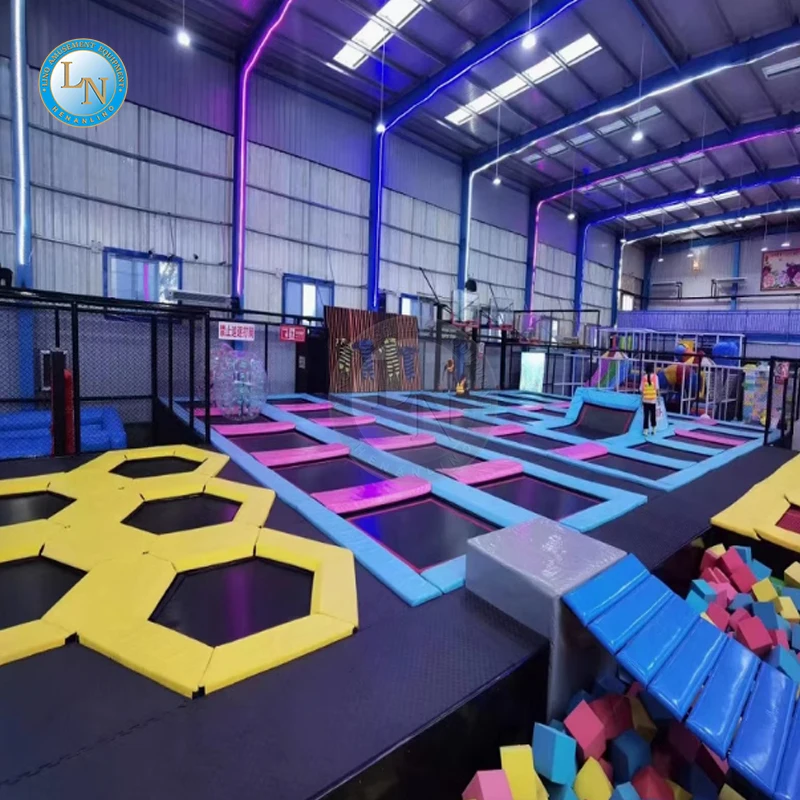 Trampoline Park With Basketball Multifunctional Ninja Course Soft Play Slides for Commercial Indoor Playground Trampoline Park