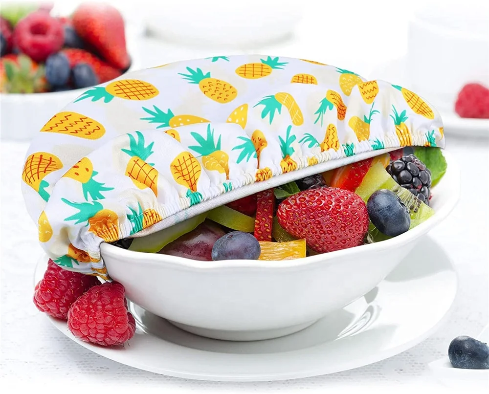 Reusable Elastic Food Storage Cover Stretchy Fabric Cloth Bread Bowl Covers Dish Covers