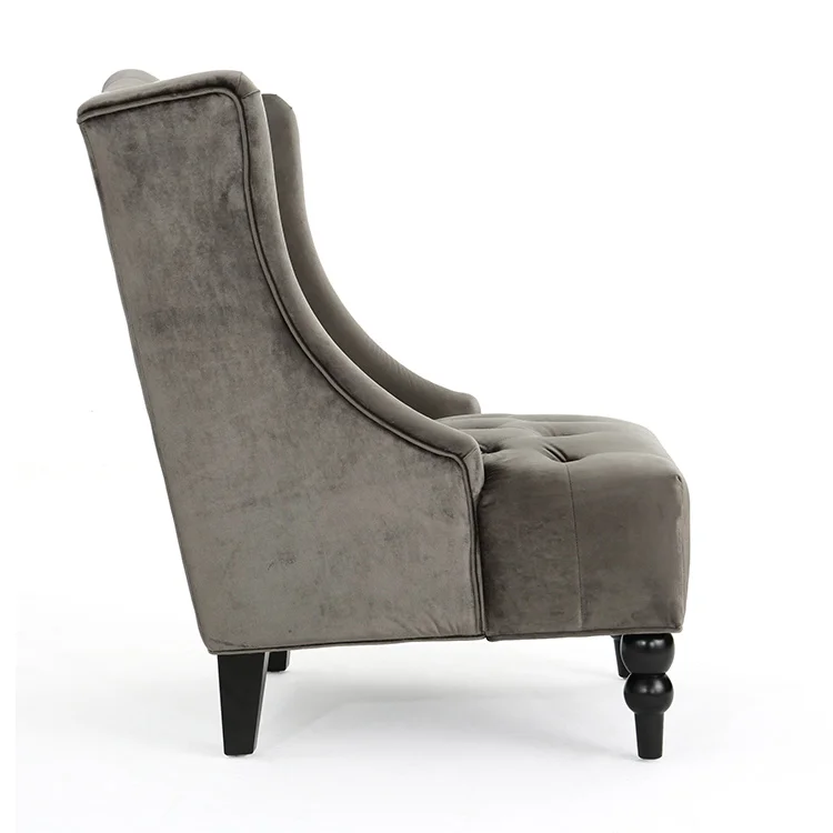 Free Shipping Within The U.S. Living room Winged High-Back Tufted New Velvet Club Chair