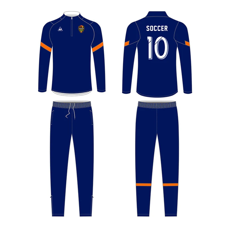 OEM Full Sublimated Soccer Wear Training Tracksuit kit Soccer Jacket And Pants Football Shirt Custom Soccer Jersey Uniforms Set