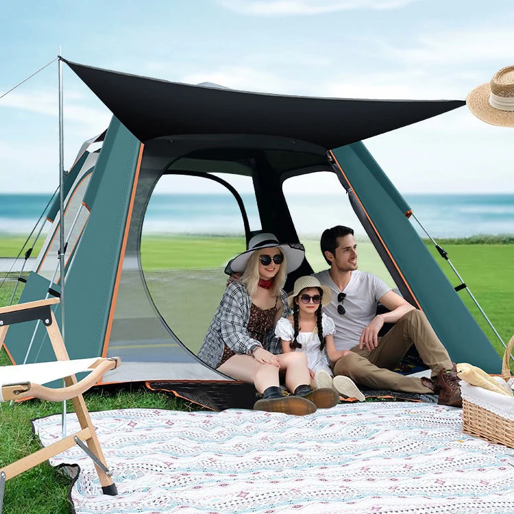 IN STOCK NO LOGO Bulk Price wholesale family anti-UV waterproof sale camping tent