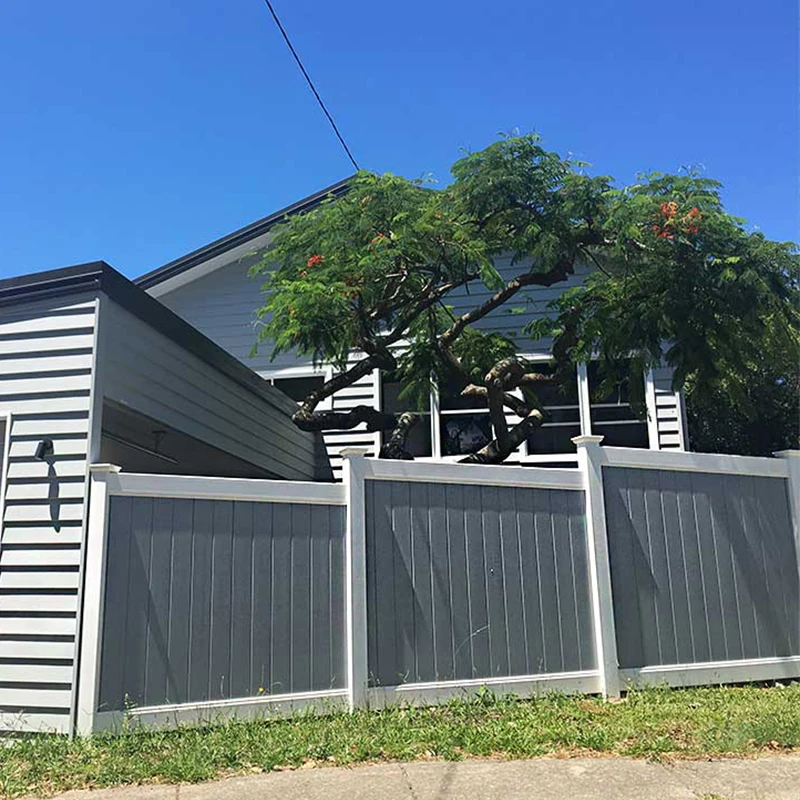 american pvc fence tan gary teak red wood Color Customization vinyl fence panels 6x8ft modern vinyl fence 5*5inch. Post