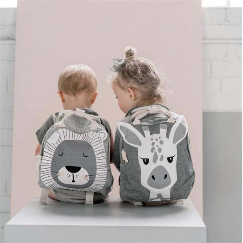 Children Backpack Animals Design Girl Boys Backpack Toddler Kids School Bag Kindergarten Cartoon Rabbit Butterfly Lion Print Bag