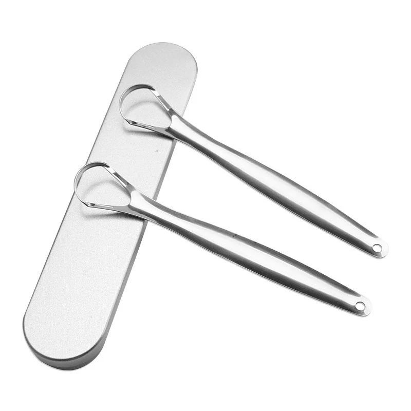 Оптовая продажа с завода, скребок для языка из нержавеющей стали с логотипом OEM