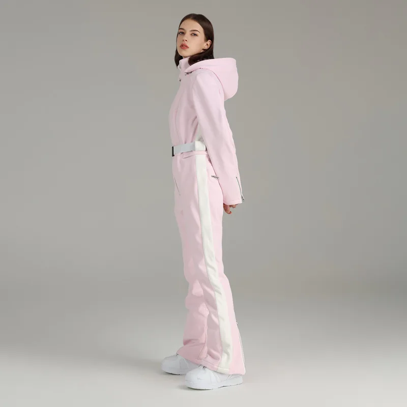 Hot Selling Classical Color Fashionable Warm Hooded Fitted Ski Suit Durable Snowsuit One Piece Best Ski Clothes For Women