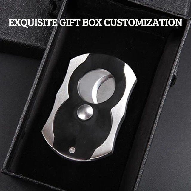 custom luxury accessories logo stainless steel guillotine cut tool scissors cigar cutter