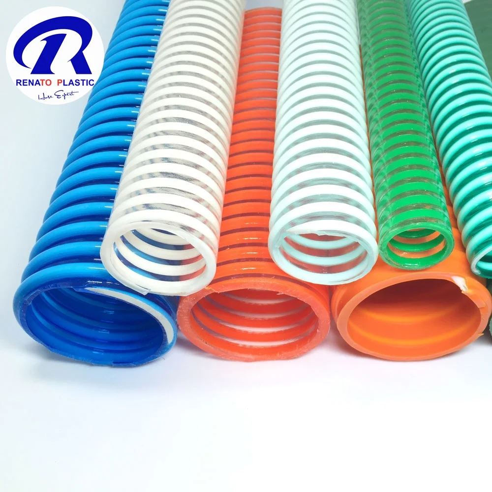 Flexible Plastic Reinforced PVC Helix Suction Discharge Spiral Tube Pipe Conduit Line Hose with Corrugated or Flat Surface