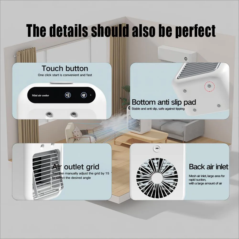 High Quality Air Conditioner Fan Portable Air Conditioner Mini USB Rechargeable Air Cooler Fan