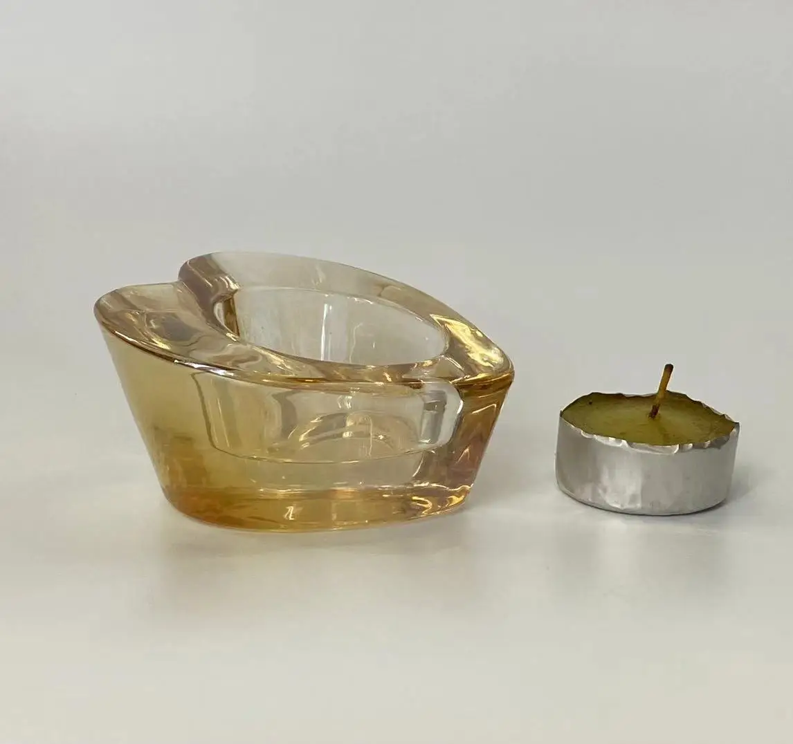 Luxury  Inclined heart votive candle holders glass for wedding