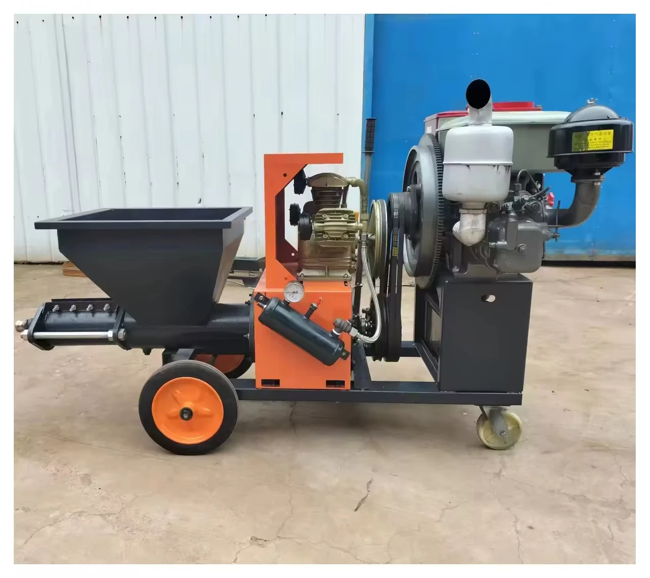 New Popular Waterproofing Cement Mortar Sprayer Grouting Machine with 100L Hopper featuring Engine and Motor Core Components