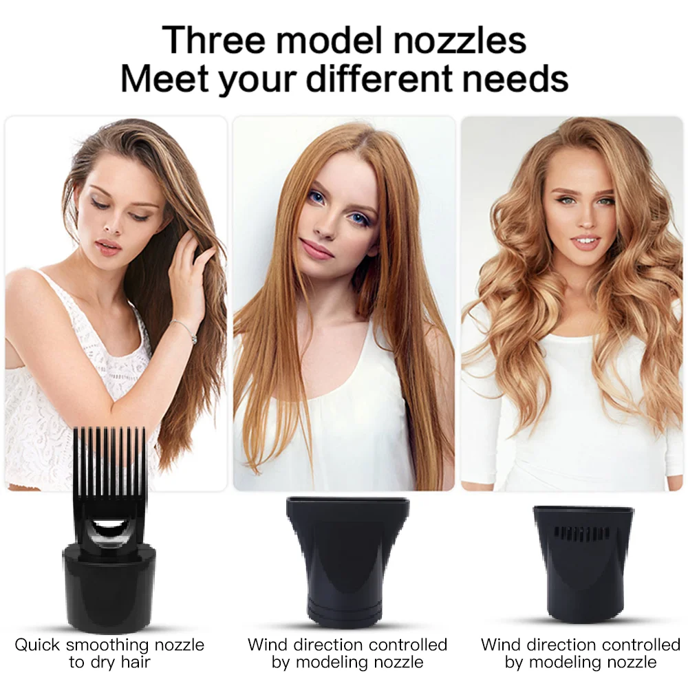 PRITECH Professional Salon Hair Dryer Concentrator W124 Salon Electric Plastic High-quality AC Motor Ionic Function 2200W Black