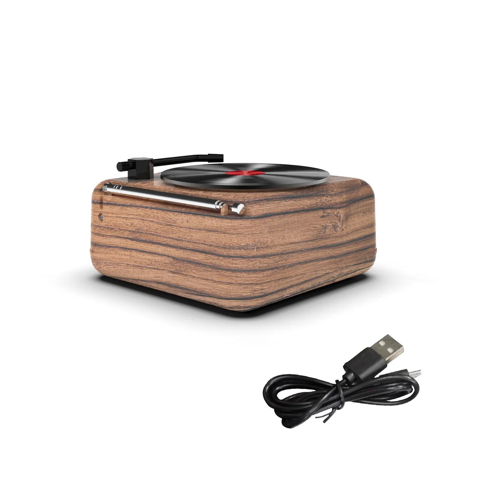 Turntable Record Player HIFI Wireless Bluetooth FM Radio Mini Portable 3D Stereo H3 Retro Vinyl Turntable Bluetooth Speaker