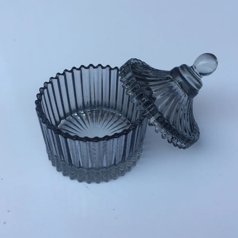 
Wholesale decorative weddings christmas with lid empty coloured glass candle jar 