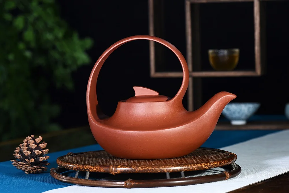 460ml  Yixing purple clay tea set Qu-teapot kung fu tea set old purple mud pot purple sand tea pot