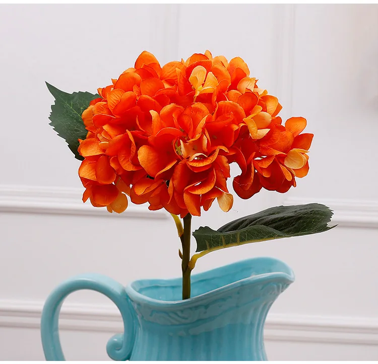 Wholesale High Quality Faux Hydrangea Flower Decor Bulk White Real Touch Latex Silk Hydrangea Artificial Flower for Wedding