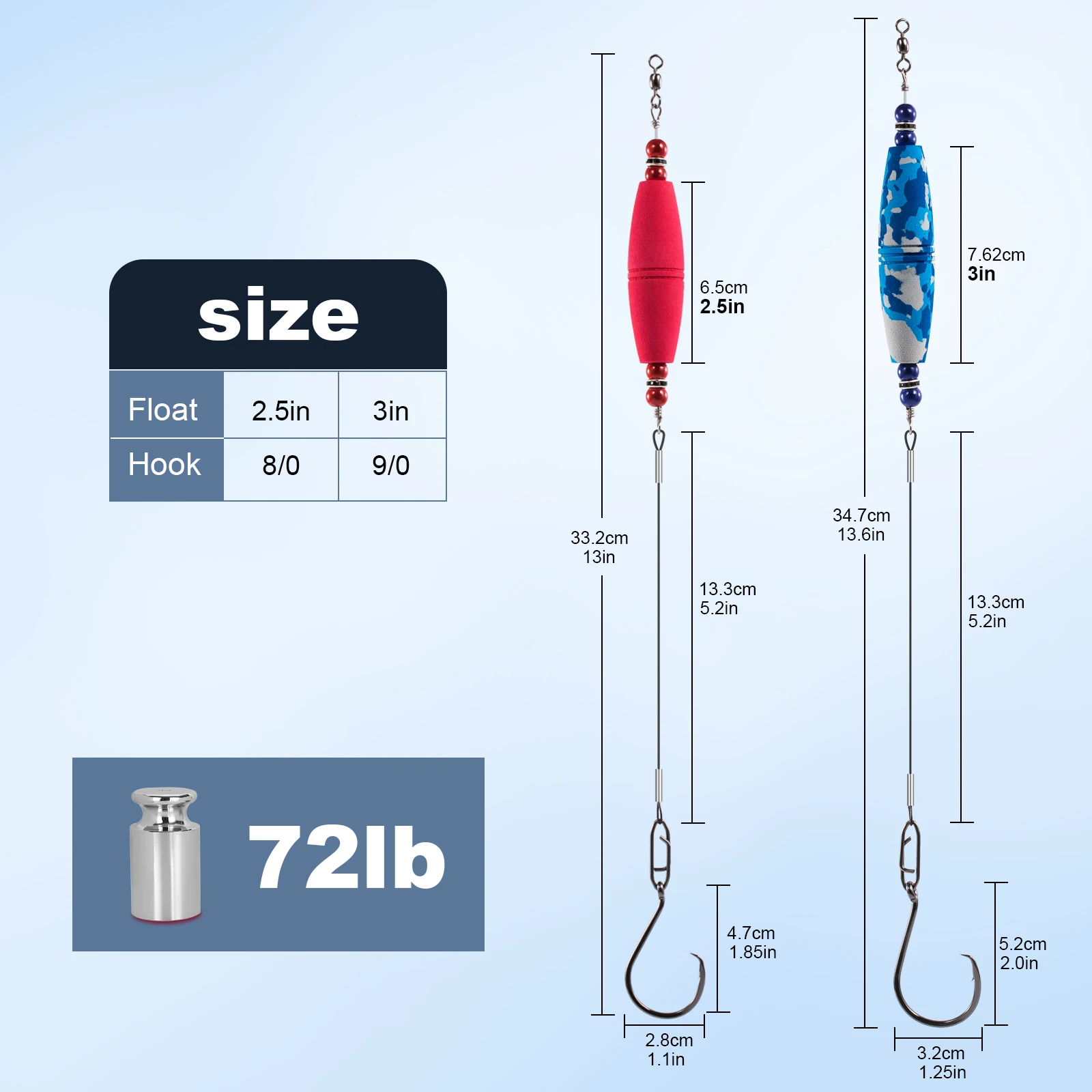 2.5inch 3inch Fishing Bobbers Catfish Float Rig for Catfishing Tackle Rattling Cork EVA Foam Peg Floats Bait Rigs
