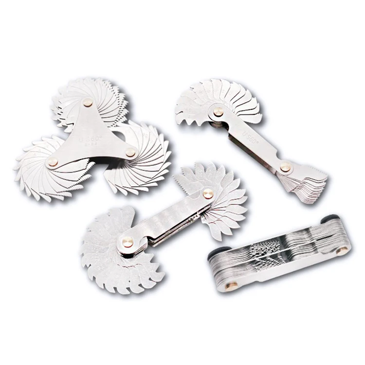 51pcs UNC UNF Bolt Screw Pitch Gauge 55 60 degrees for TPI tooth per inch American standard thread inspection